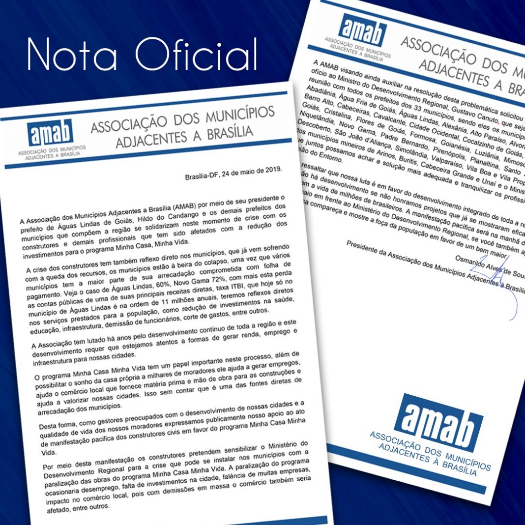 Prefeituras do Entorno se unem a luta em defesa do programa Minha Casa Minha Vida Prefeituras do Entorno se unem a luta em defesa do programa Minha Casa Minha Vida