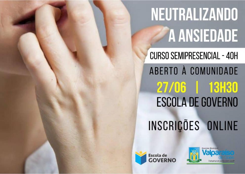 Inscrições abertas para o curso neutralizando a ansiedade