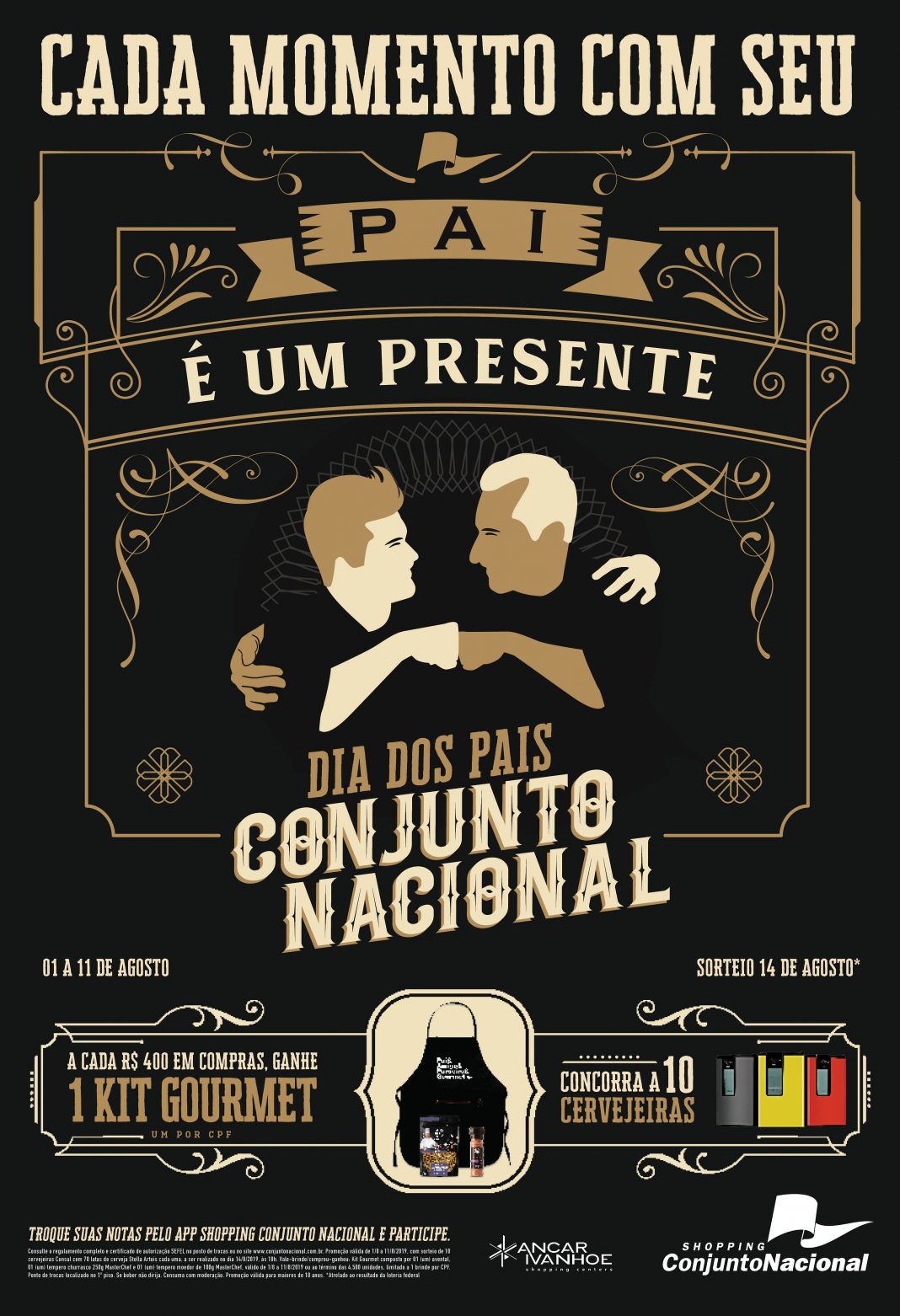 Cada vez mais presentes na vida dos filhos, pais serão homenageados no Conjunto Nacional