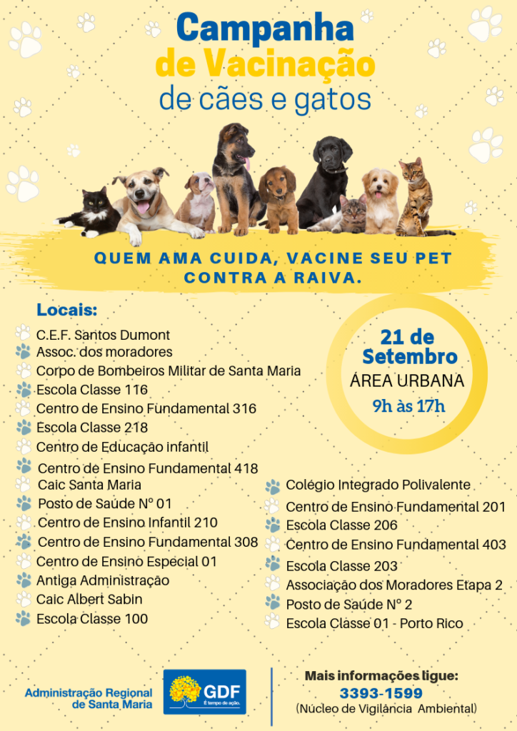 Campanha de vacinação antirrábica de Cães e Gatos