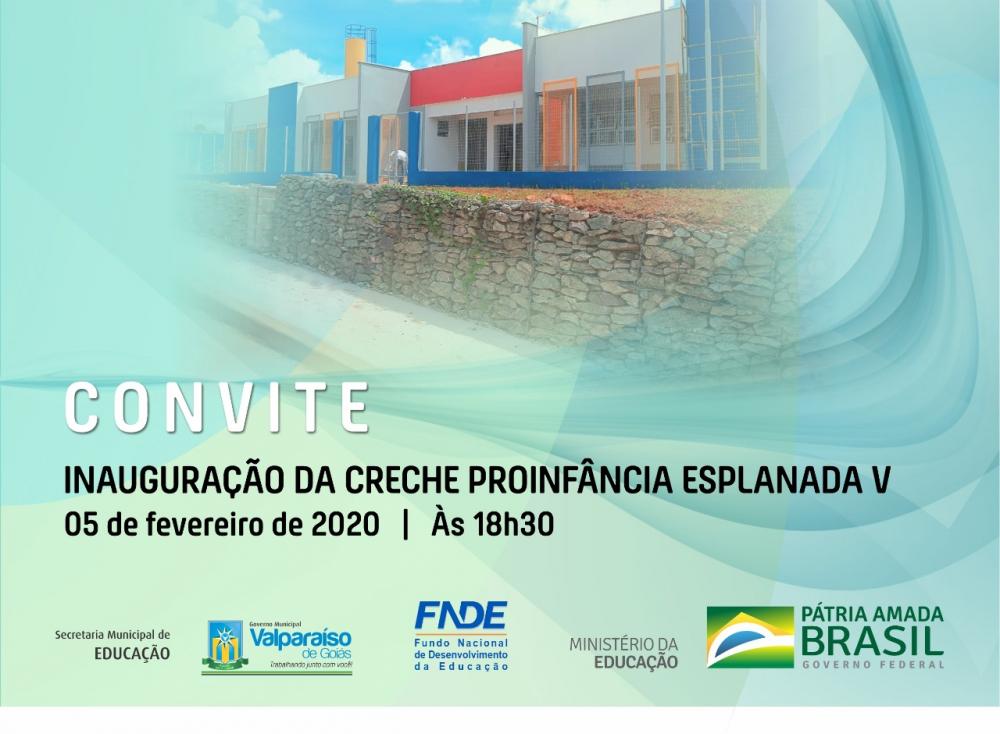 Creche Proinfância Parque Esplanada V será inaugurada nesta quarta (5) Creche Proinfância Parque Esplanada V será inaugurada nesta quarta (5)