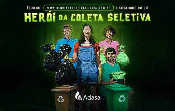 Coleta seletiva e reciclagem são temas da nova campanha da Adasa