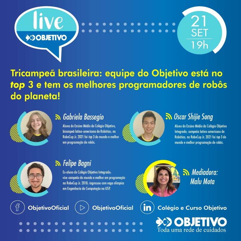 Objetivo apresenta em live os melhores programadores de robôs do planeta