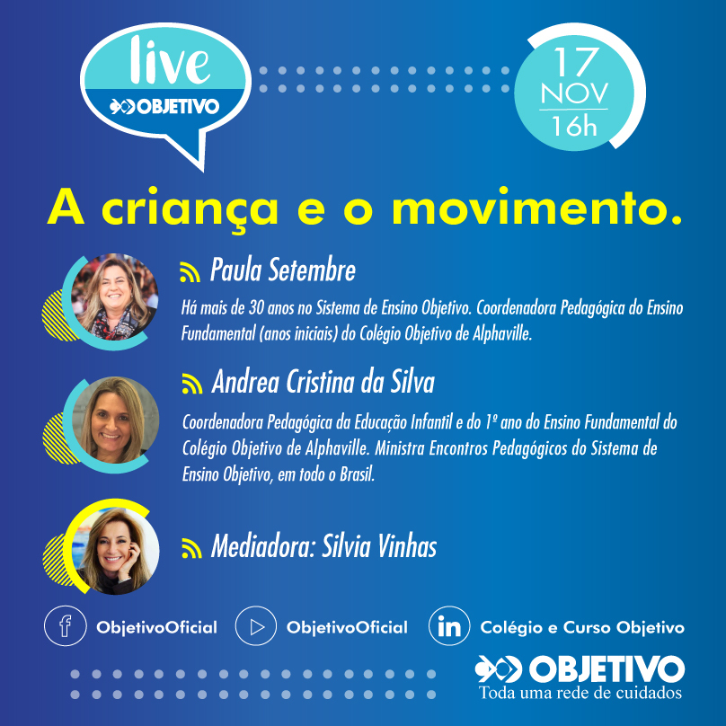 Objetivo explica em live a importância do movimento para o desenvolvimento da criança Objetivo explica em live a importância do movimento para o desenvolvimento da criança