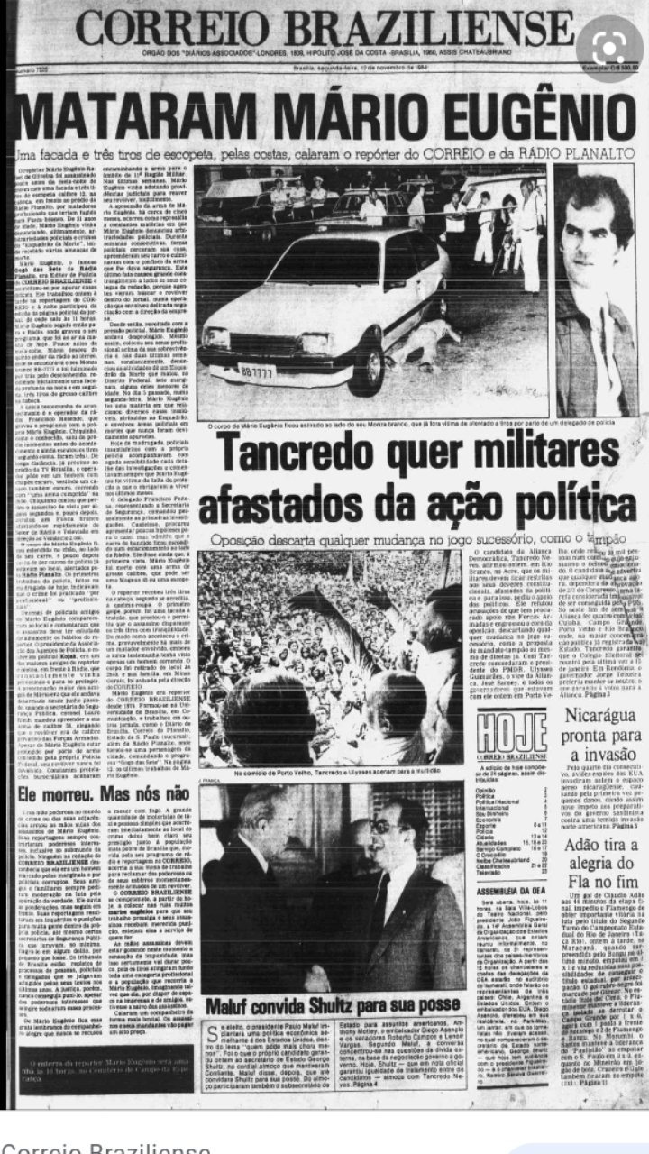 Jornalismo memória – Mataram Mário Eugênio! Jornalismo memória – Mataram Mário Eugênio!