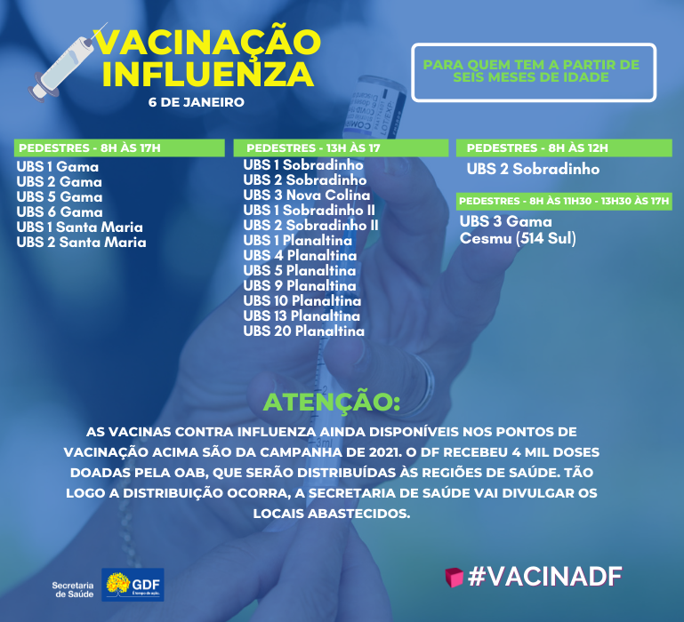 Vacinação contra influenza ganha reforço com mais 4 mil doses
