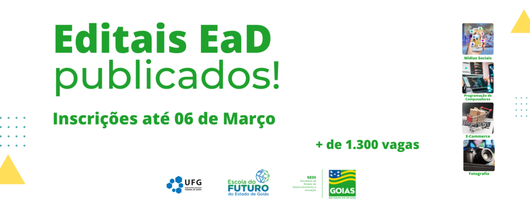 Escolas do Futuro de Goiás oferecem 1.330 mil vagas para cursos gratuitos Escolas do Futuro de Goiás oferecem 1.330 mil vagas para cursos gratuitos