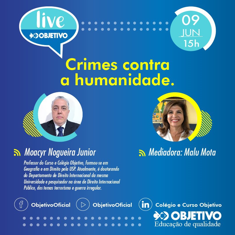 Objetivo aborda em live temática dos crimes contra a humanidade