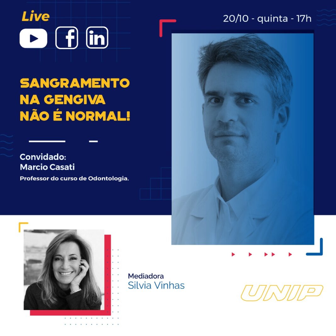 Live da UNIP fala sobre a importância da Periodontia para a saúde bucal Live da UNIP fala sobre a importância da Periodontia para a saúde bucal