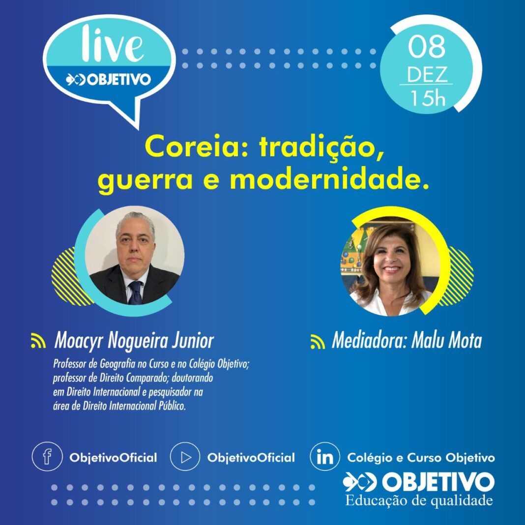 Atenção vestibulando: Objetivo explica em live tudo sobre a Coreia