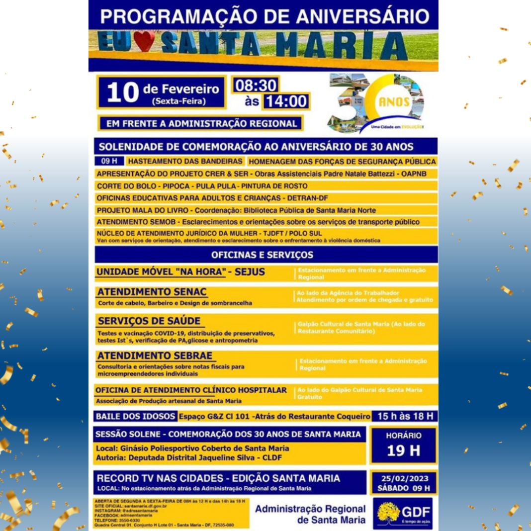 Santa Maria-30 anos de muito crescimento e de batalhas vencidas! Santa Maria-30 anos de muito crescimento e de batalhas vencidas!
