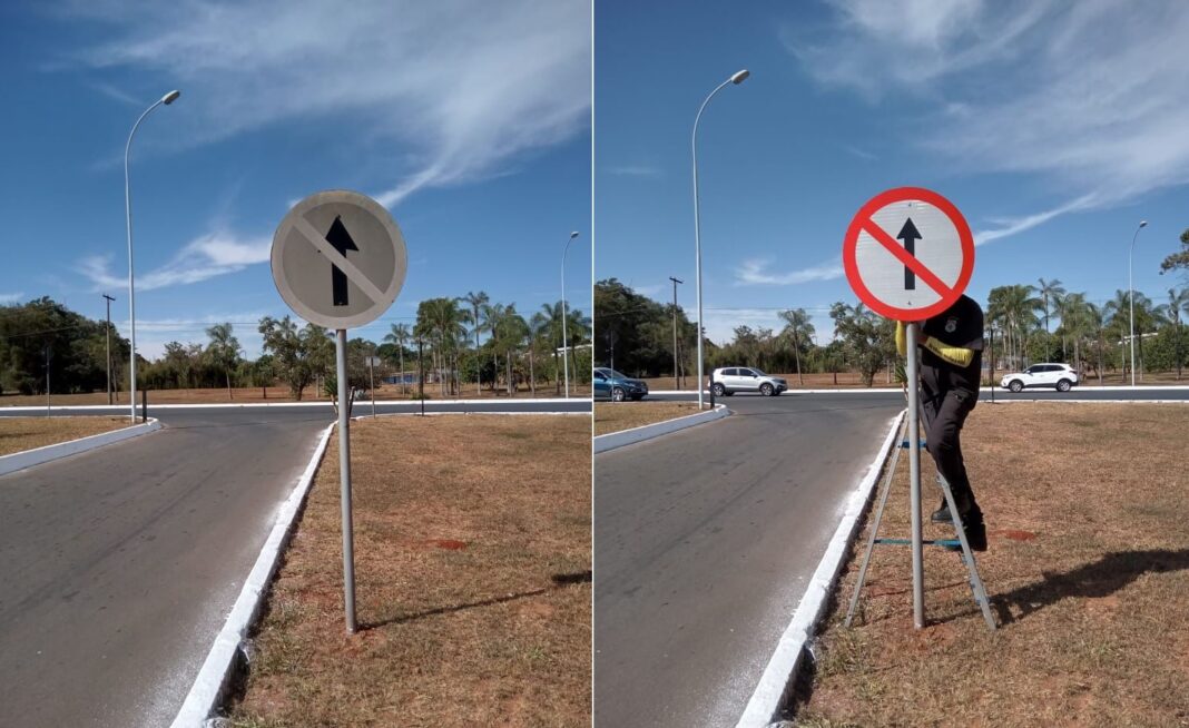 Placas de sinalização do Parque da Cidade são renovadas Placas de sinalização do Parque da Cidade são renovadas