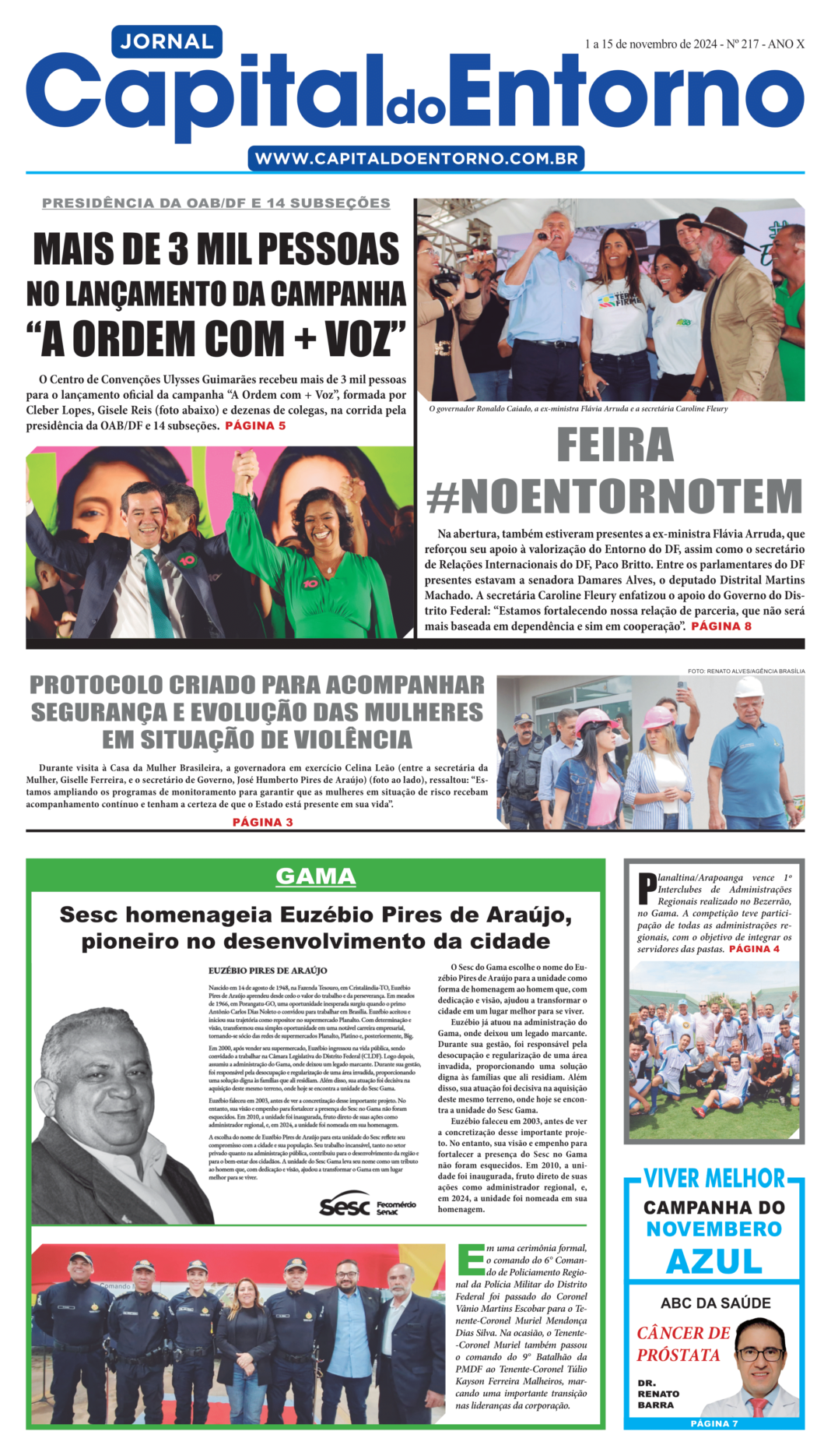 Edição 217 – 1 a 15 de novembro de 2024 Edição 217 – 1 a 15 de novembro de 2024