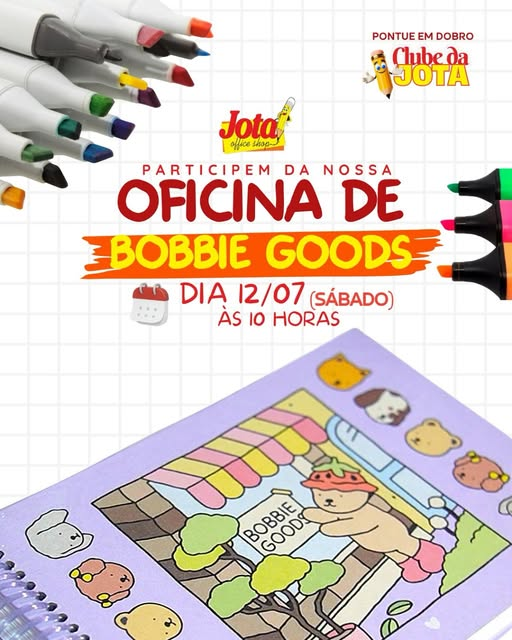 Jota Office Shop promove uma oficina gratuita de pintura com os livros da Bobbie Goods