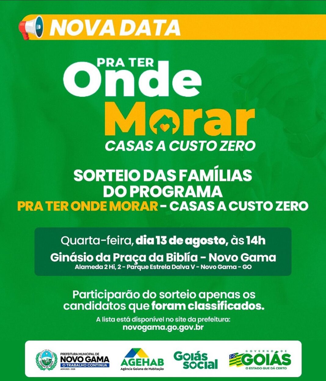 “Pra Ter Onde Morar – Casas a Custo Zero” Novo Gama