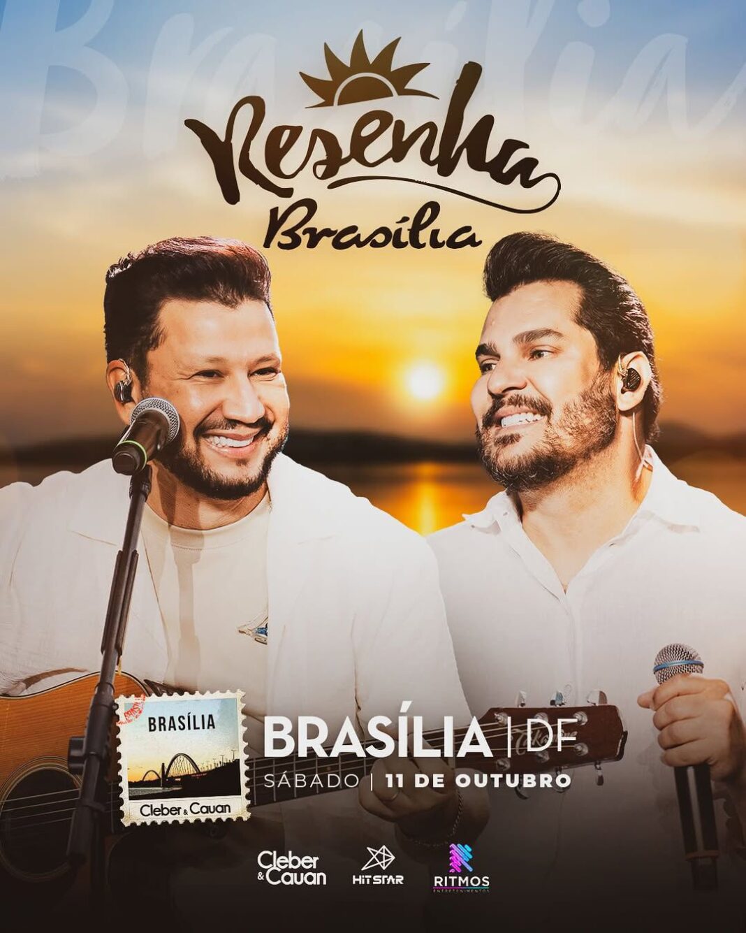 ✨ Cléber & Cauan trazem o “Resenha Brasília” para o Lago Paranoá em outubro! 🎶🌅
