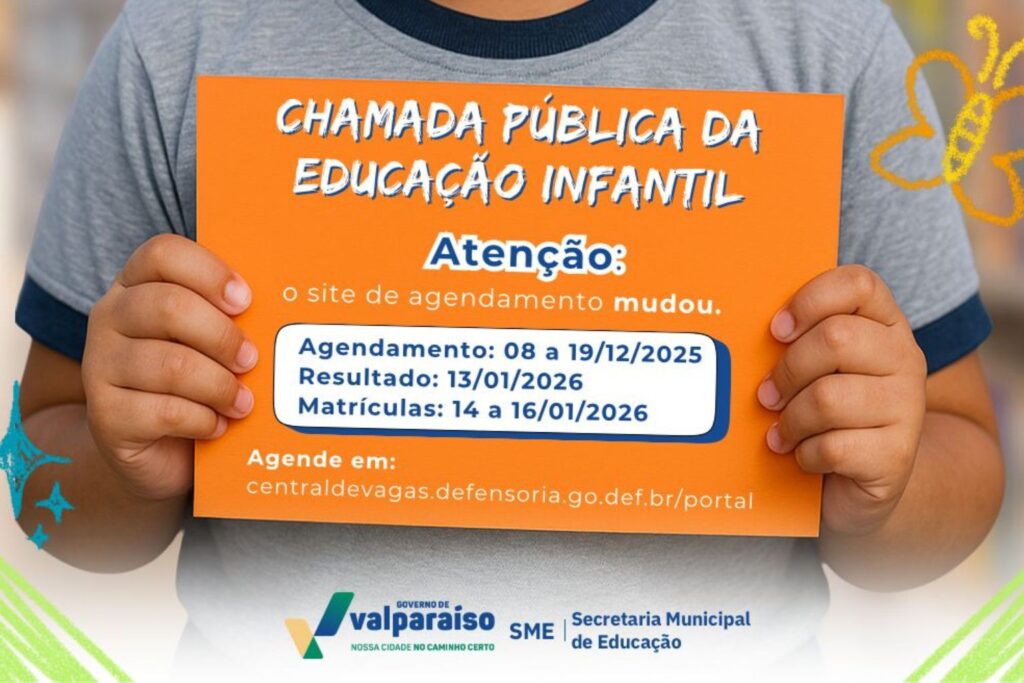 Secretaria Municipal de Educação informa mudanças e orienta responsáveis sobre o processo de pré-matrícula Valparaíso