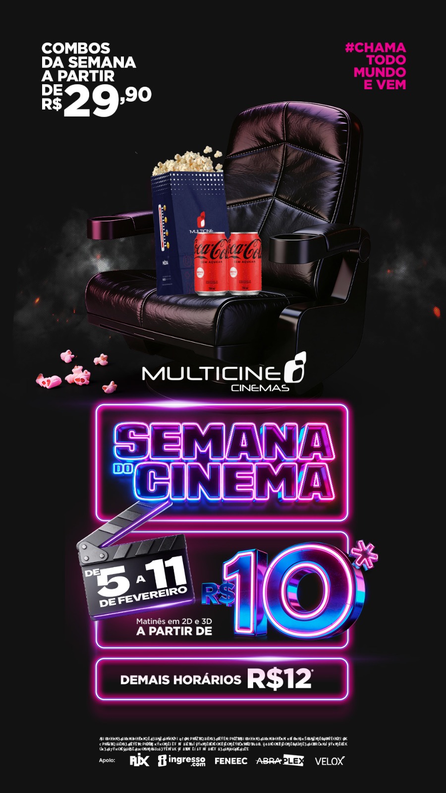 Multicine participa da primeira Semana do Cinema de 2026 com ingressos a preços especiais
