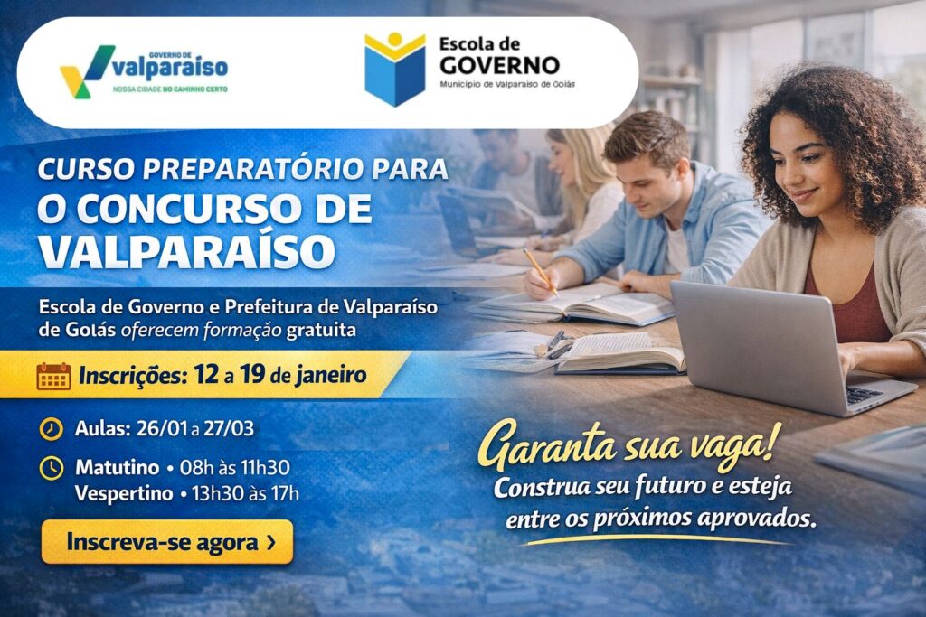 Escola de Governo e Prefeitura de Valparaíso ofertam curso preparatório para concurso público