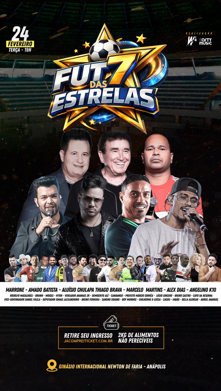 Anápolis recebe a 1ª edição do FUT7 DAS ESTRELAS SOLIDÁRIO no dia 24 de fevereiro