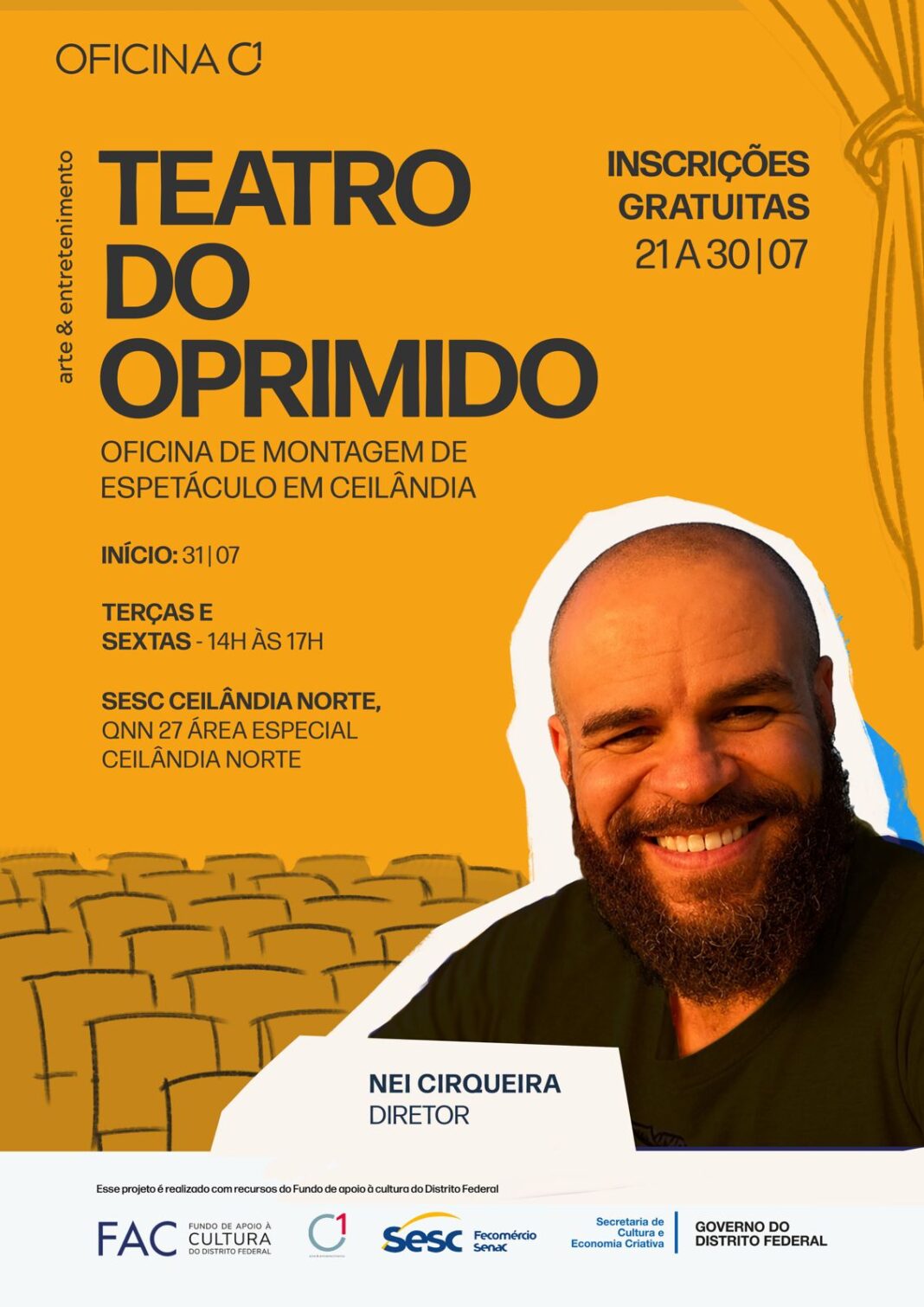 Sesc Ceilândia recebe oficina gratuita com espetáculo criado pela comunidade Sesc Ceilândia recebe oficina gratuita com espetáculo criado pela comunidade
