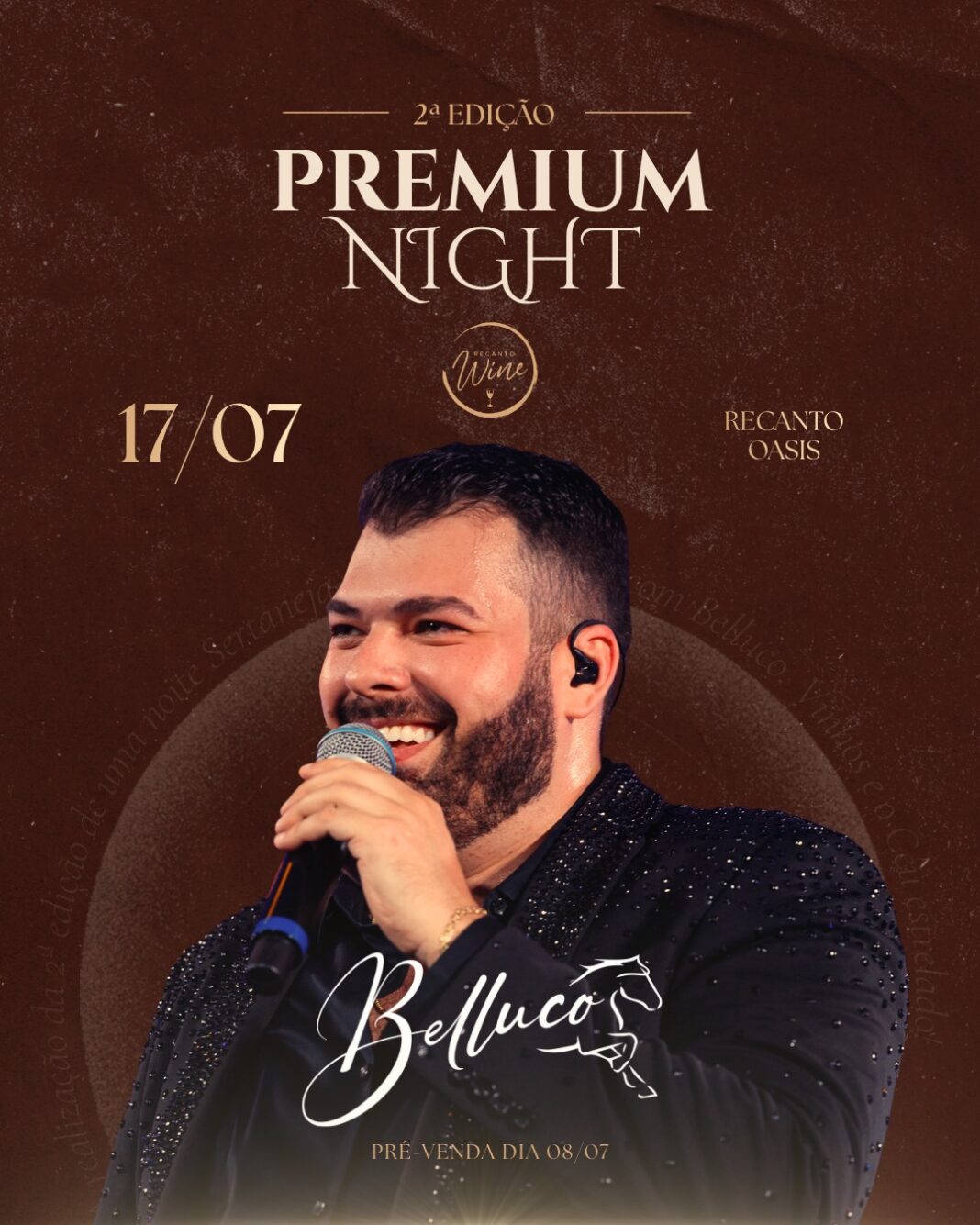 Belluco se apresenta no Recanto Wine na sexta-feira (17) no Recanto Oásis Belluco se apresenta no Recanto Wine na sexta-feira (17) no Recanto Oásis
