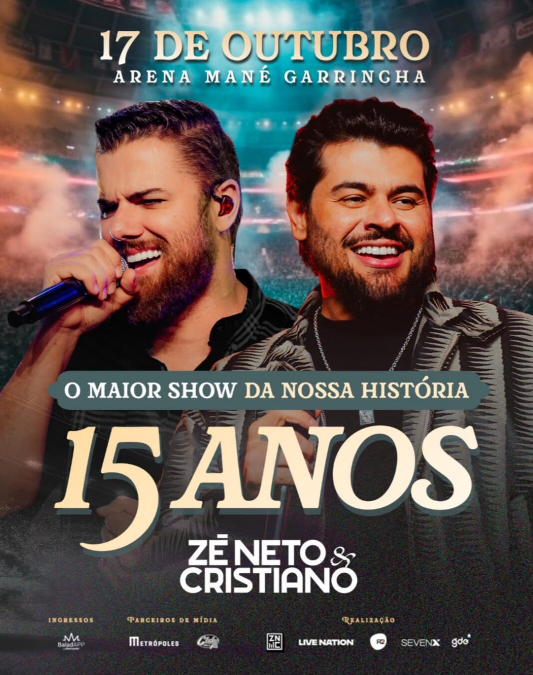 Zé Neto & Cristiano comemoram 15 anos de carreira com o maior show de sua história em Brasília Zé Neto & Cristiano comemoram 15 anos de carreira com o maior show de sua história em Brasília