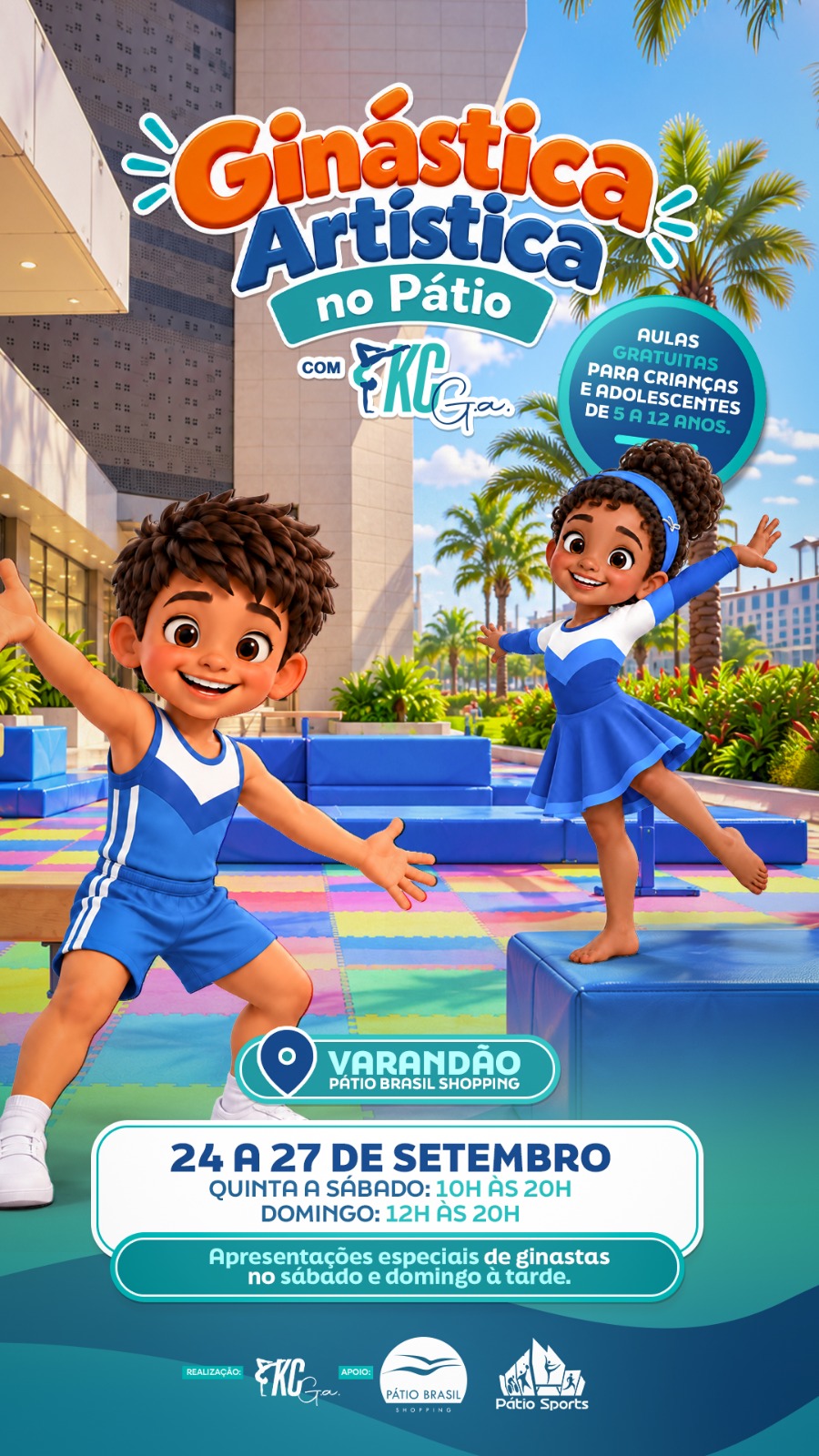 Pátio Brasil Shopping promove experiência gratuita de ginástica artística para o público infantil Pátio Brasil Shopping promove experiência gratuita de ginástica artística para o público infantil